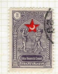 TURKEY; 1932 early Red Crescent Child Welfare issue used 20pa. value