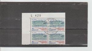 Denmark  Scott#  655  Used Plate Block of 4  (1979 Landscape)