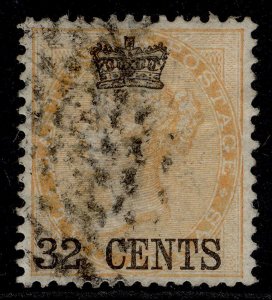 MALAYSIA - Straits Settlements QV SG9, 32s on 2a yellow, USED. Cat £120.