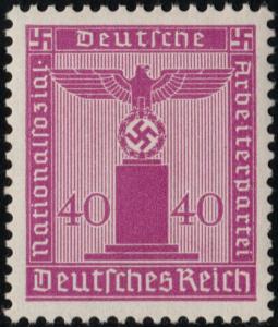 ✔️ THIRD REICH 1942 - OFFICIAL NAZI SWASTIKA NO WM - MI. 165 ** MNH OG [DM165]