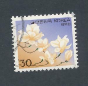 Korea 1990 Scott 1579 used - 30w, White magnolia