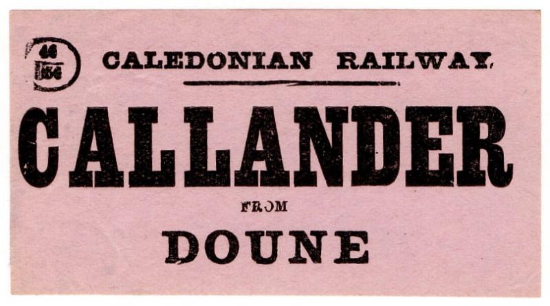 (I.B) Caledonian Railway : Parcel Label (Callander to Doune)