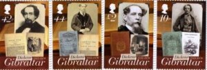 Gibraltar 2012 - Charles Dickens - Set of 4 stamps - MNH