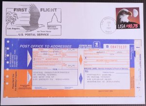 U.S. Used #2122 $10.75 Express Mail Eagle. First Flight Express Mail Cover.