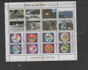 UMM AL QIWAIN   1972  HISTORY OF SPACE    MINT VF NH  O.G  CTO  M/S 16 (UM22  )