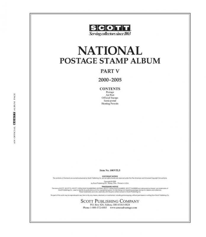 2000-2005 Scott US National Series Stamp Album Supplement Part 5 - #100NTL5