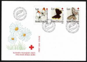 FINLAND Butterflies Surtax to Red Cross (1986) FDC