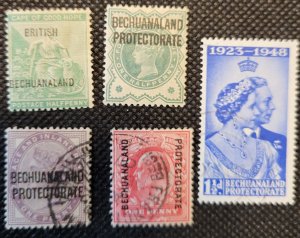 Bechuanaland Protectorate, 1897-1948,overprinted + ,SCV$5.45