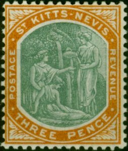 St Kitts 1903 3d Deep Green & Orange SG5 Fine LMM