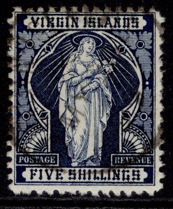 BRITISH VIRGIN ISLANDS QV SG50, 5s indigo, VERY FINE USED. Cat £100. CDS