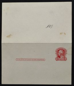 1918 Sc. #UY8 Reply Postal Card mint, folded, fair condition