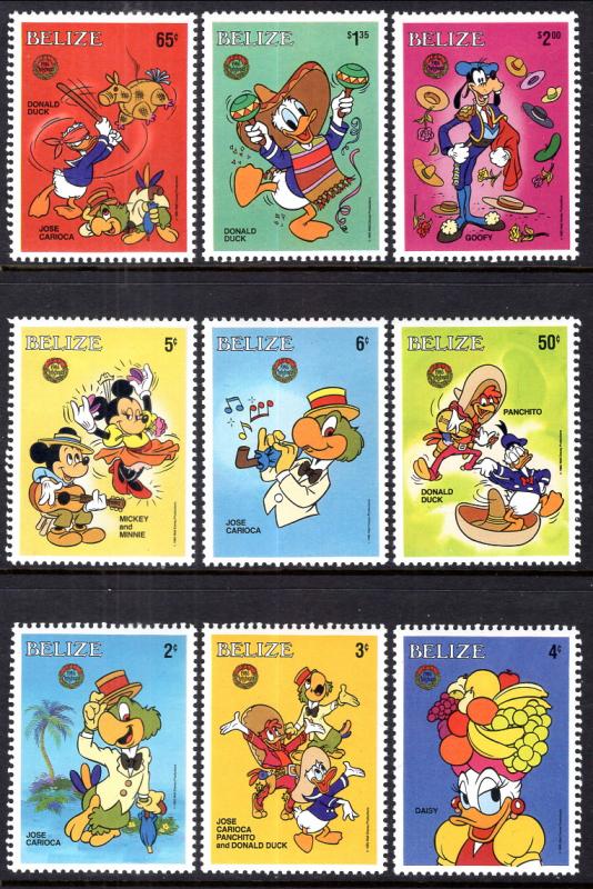 Belize 851a-851l Disney's Singles MNH VF