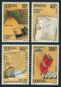 Senegal 837-840,MNH.Michel 1031-1034. National Archives,75th Ann.1988.Documents,