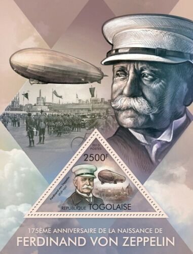 2013 TOGO MNH. FERDINAND VON ZEPPELIN |  Michel Code: 5025 / Bl.823 