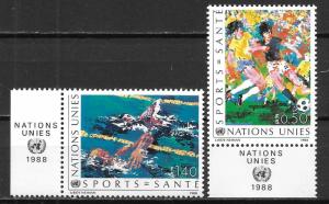 UN Geneva 169-70 Health in Sports set with MI tab MNH (T1)