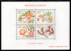 Monaco 1680 Seasons Souvenir Sheet MNH VF