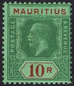 MAURITIUS 1921 KGV 10R WMK MULTI SCRIPT CA