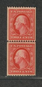 US Sc#349 M/NH/VF, Coil Guide Line Pair, Crowe Cert, Cv. $1350