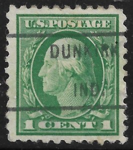 IN Precancel: Dunkirk 461; Better Type CV $15; 1c p11 Washington/Franklin #498