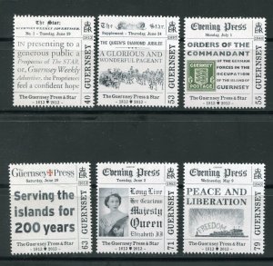 Guernsey 1214 - 1219 Local Newspapers Bicentennial Stamp Set MNH 2013