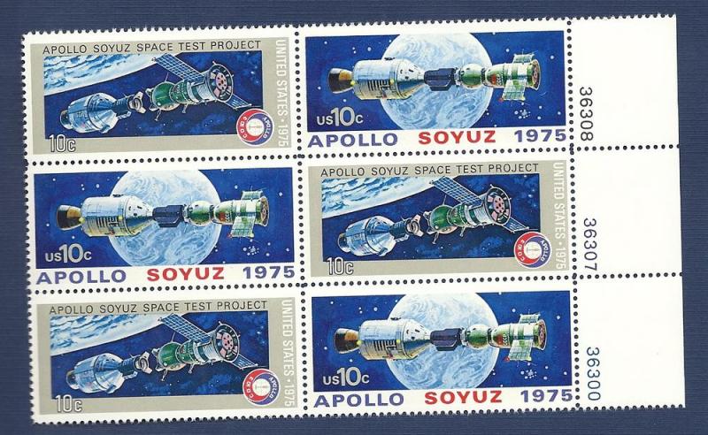 1569-79 10c Apollo-Soyuz block of 6 VF/MNH/OG 
