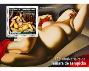 Central Africa - 2023 Tamara de Lempicka - Stamp Souvenir Sheet - CA230722b1