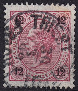 Austria - 1890 - Scott #56 - used - TRIEST STADT FRACHT pmk Italy