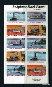 BOBPLATES US #3091-5 Boats Plate Block of 10 MNH CV=$6.5~See Details  for #s/Pos