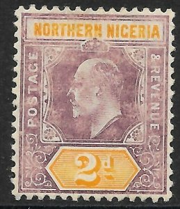 NORTHERN NIGERIA SG22b 1907 2d DULL PURPLE & YELLOW MTD MINT