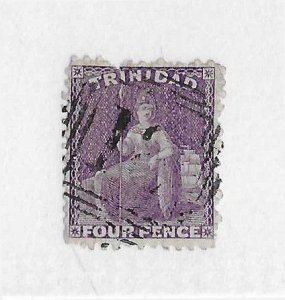 Trinidad Sc #50 4p violet used with '12' cancel FVF