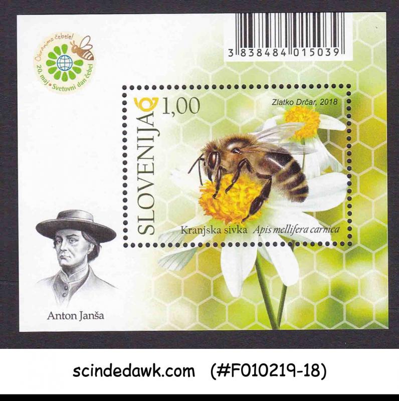 SLOVENIA - 2018 WORLD BEE DAY / INSECTS - MIN. SHEET MNH