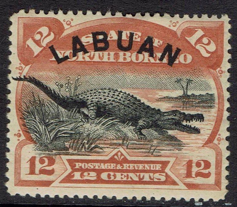 LABUAN 1894 CROCODILE 12C PERF 14.5 - 15 