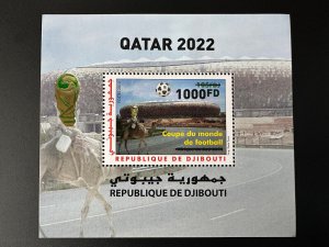 Djibouti 2022 Overprint Gold Mi. Bl. 165 S/S FIFA World Cup Qatar Football Coupe