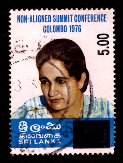 Sri Lanka SURCHARGED 2001 Sirimavo Bandaranaike 5r on 1.15r Sc.1347 Used (#2)