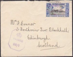 SIERRA LEONE 1943 cover to UK, QQ/1 local censor...........................67619 