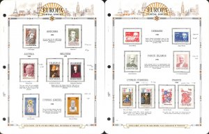 Europa Stamp Collection on 10 White Ace Pages, 1980 Mint NH in Mounts