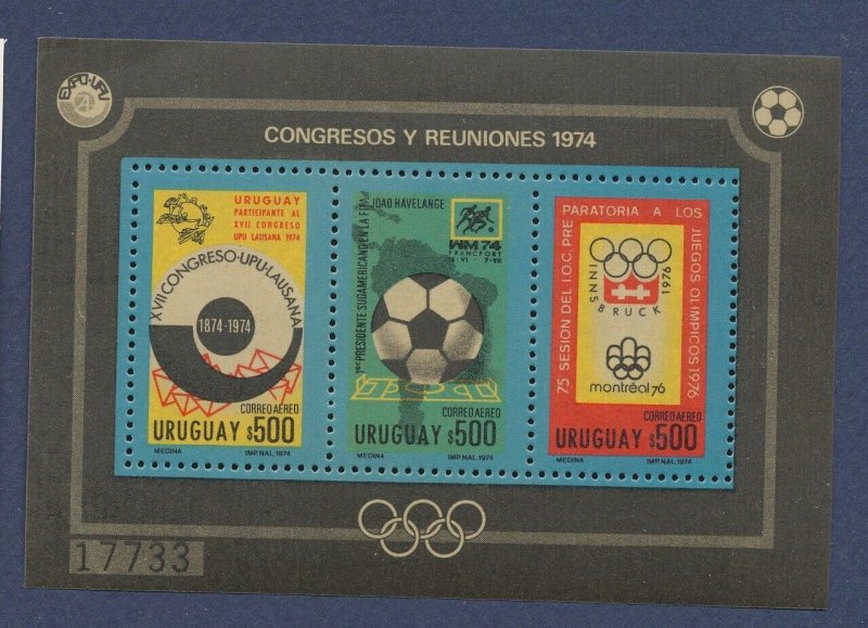 URUGUAY - Scott C398 - MNH S/S - Olympics Soccer --b