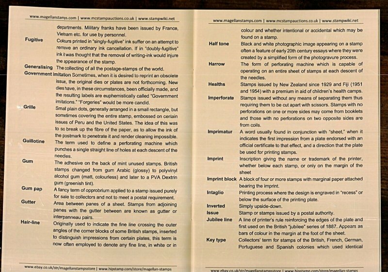 SHORT REFERENCE BOOK TO PHILATELIC TERMS with FREE Perforation Gauge