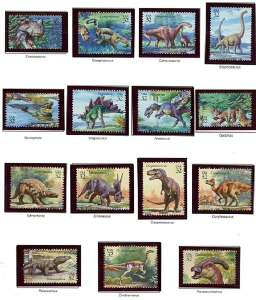 #3136a-o World of Dinosaurs set of 15 MNH Singles