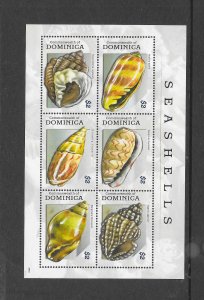 SHELLS - DOMINICA #2711 S/S MNH