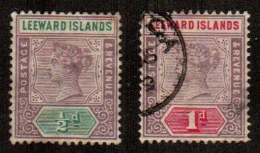 Leeward Islands #1-2  Mint & Used  Scott $4.00  