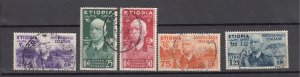 J43931 JL Stamps 1936 eithiopia used #n2-3,n5-7 italy occupation