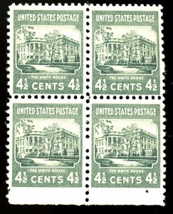 U.S. #809 MINT BLOCK OF 4 OG NH