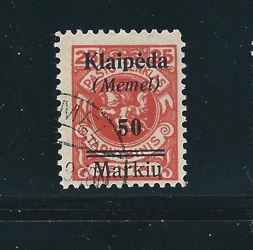 Memel N3 Mi 138 Used  VF 1923 SCV $10.00