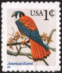 SC#3031A 1¢ American Kestrel Single (2000) SA