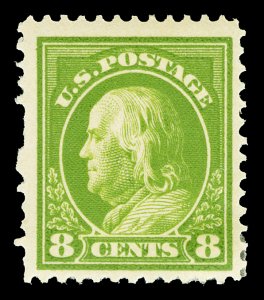 Scott 414 8c Franklin Perf 12 Mint F-VF OG Cat $40 Perf Faults