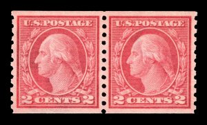 MOMEN: US STAMPS #454 COIL PAIR MINT OG NH PSE GRADED CERT GEM-100 LOT #83305*