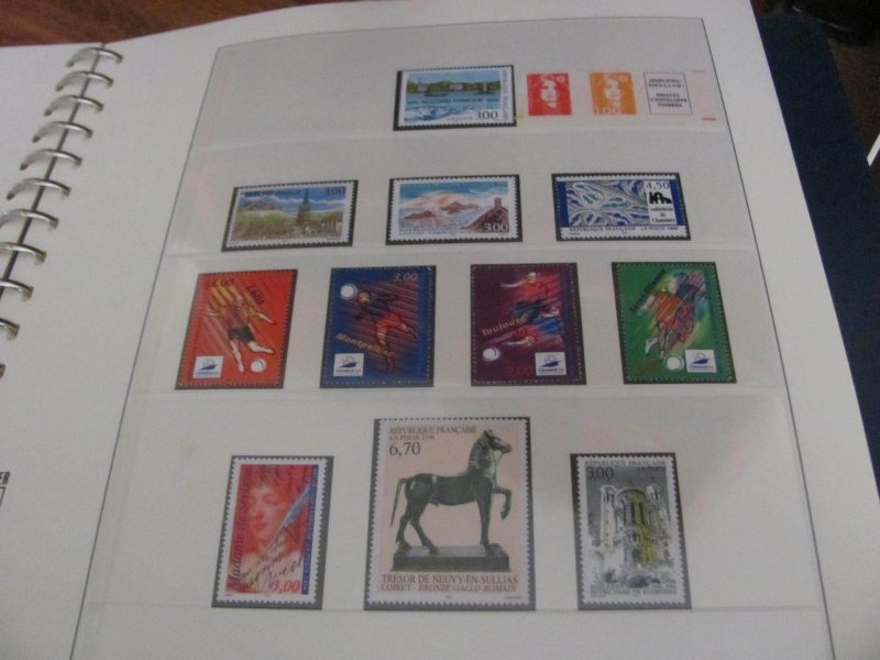 FRANCE MNH 1994-2000 LINDNER ALBUM COMPLETE W/SS &  BOOKLETS (95)