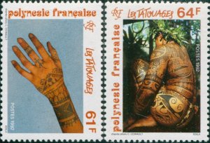 French Polynesia 1992 Sc#597-598,SG647-648 Tattoos set MNH