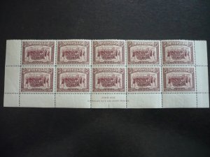 Stamps - Papua - Scott# 113 - Mint Never Hinged Inscription Block of 10 Stamps
